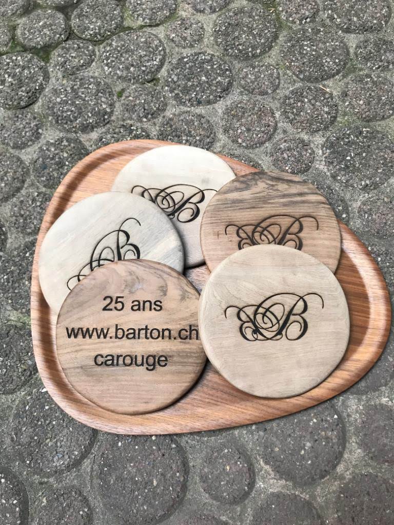 Support à théière en bois, noy